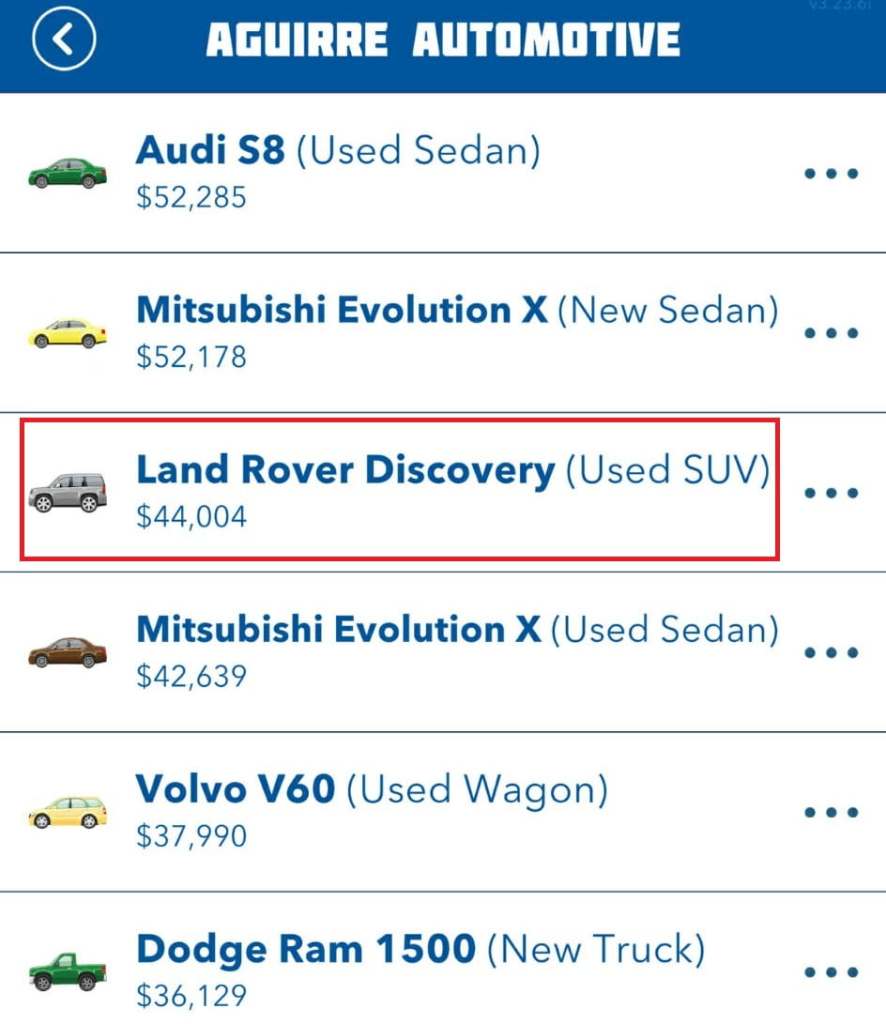 Land rover marked in bitlife