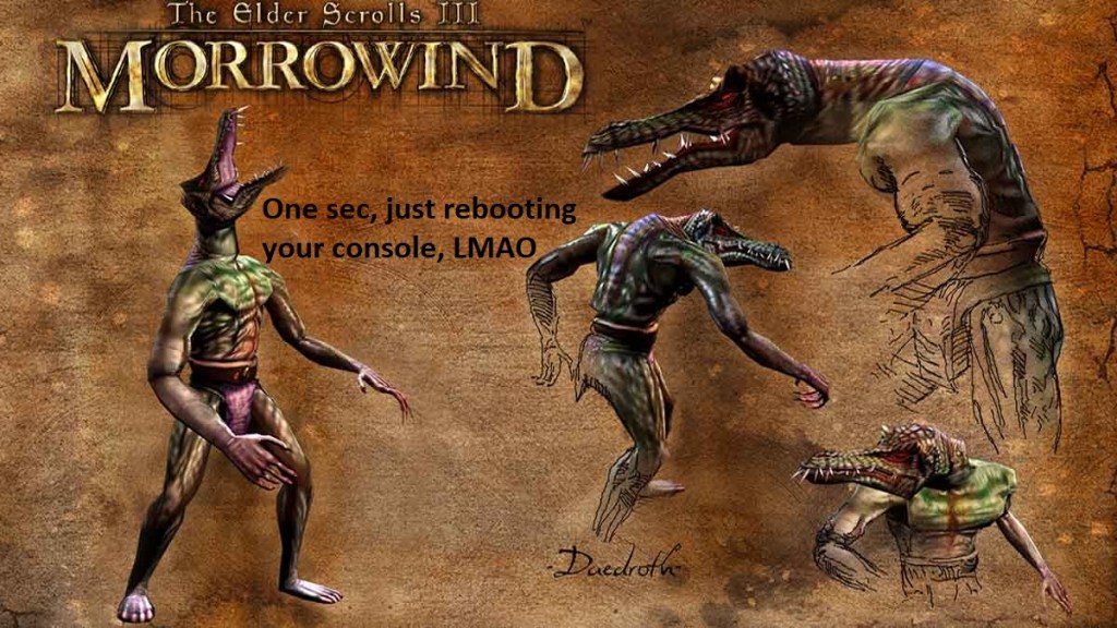 Altered loading screen from Morrowind