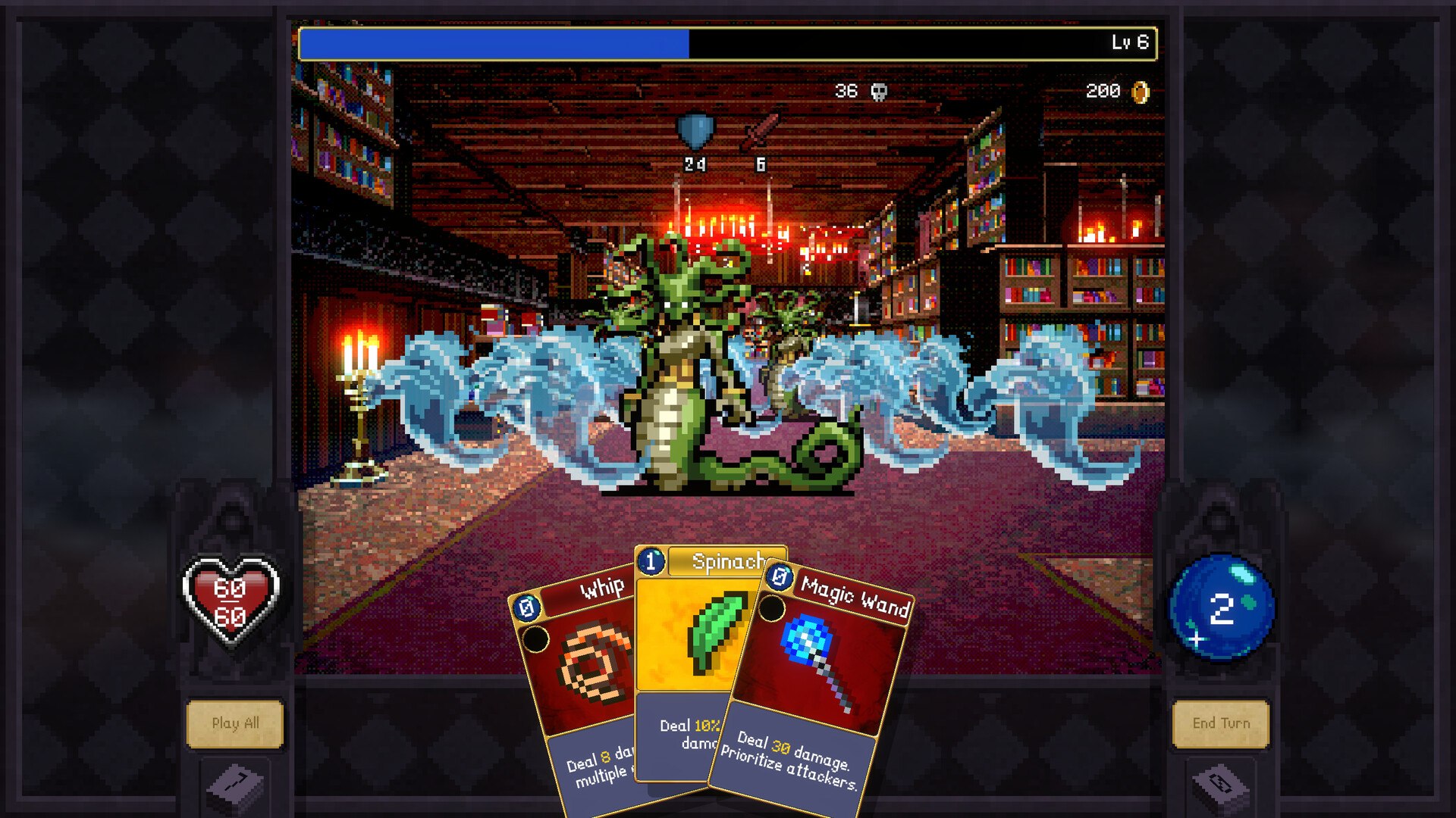 Defeating an enemy in Vampire Crawlers