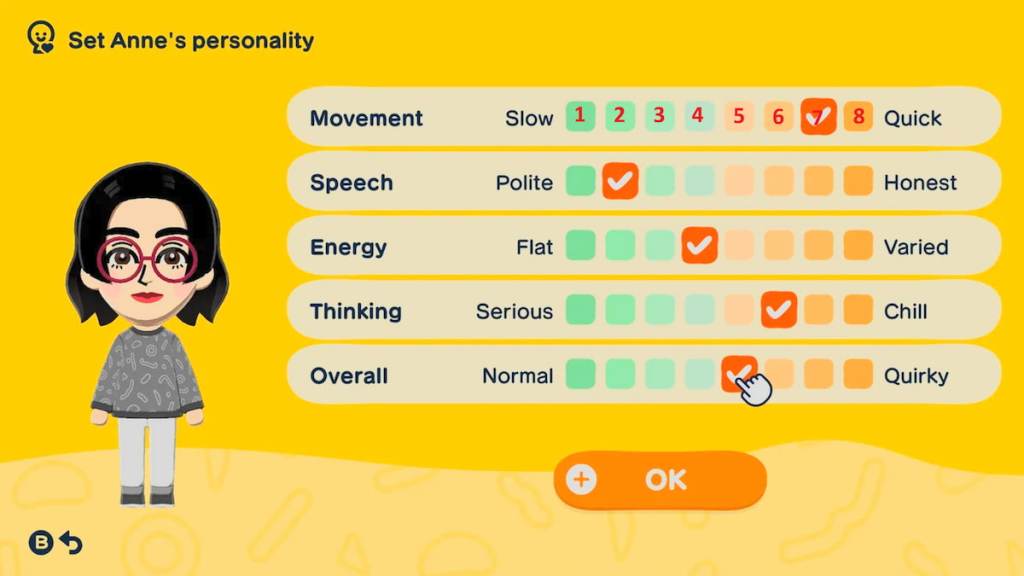 Tomodachi life living the dream personality selector
