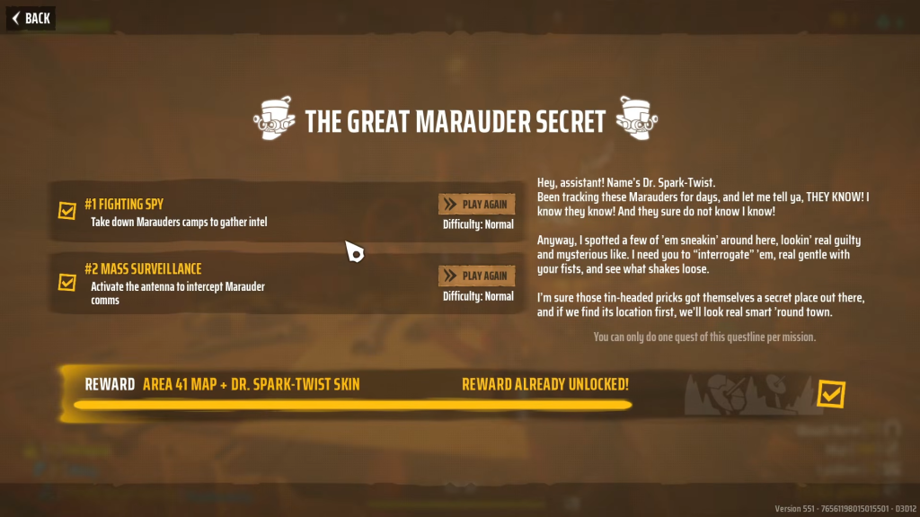 Great Marauder Secret quest
