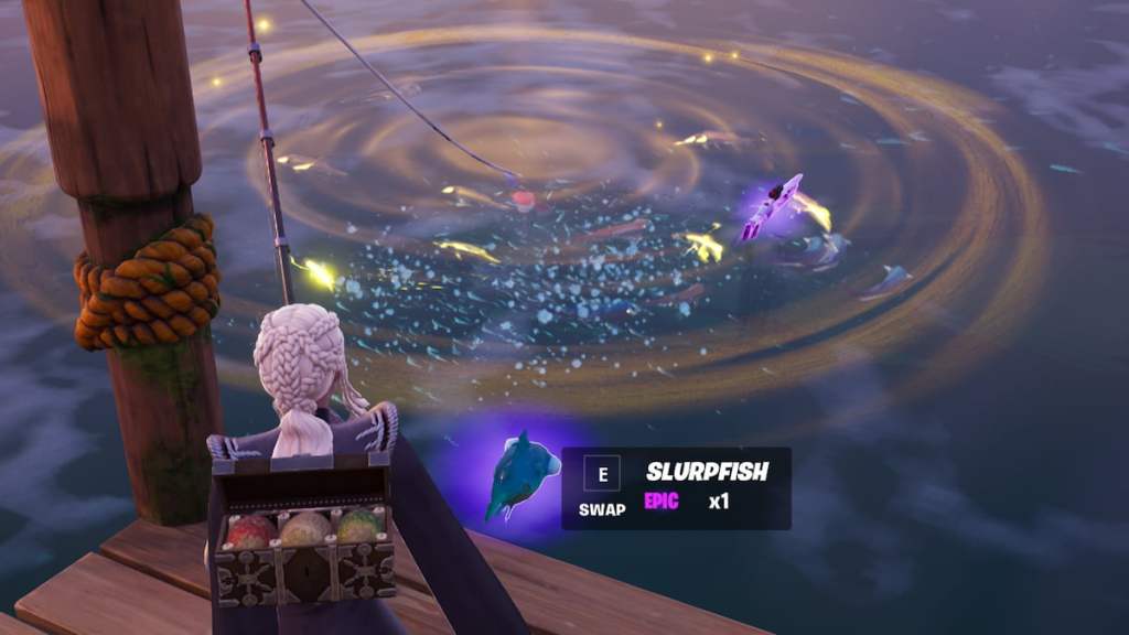 Catching a fish in fortnite