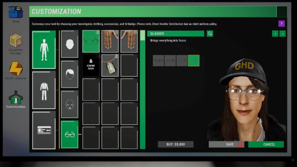 Customizing character in phasmophobia