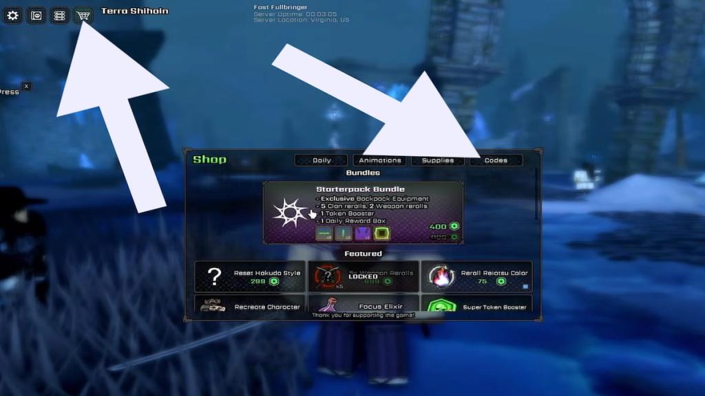 How to redeem codes in VV: ULTIMATUM