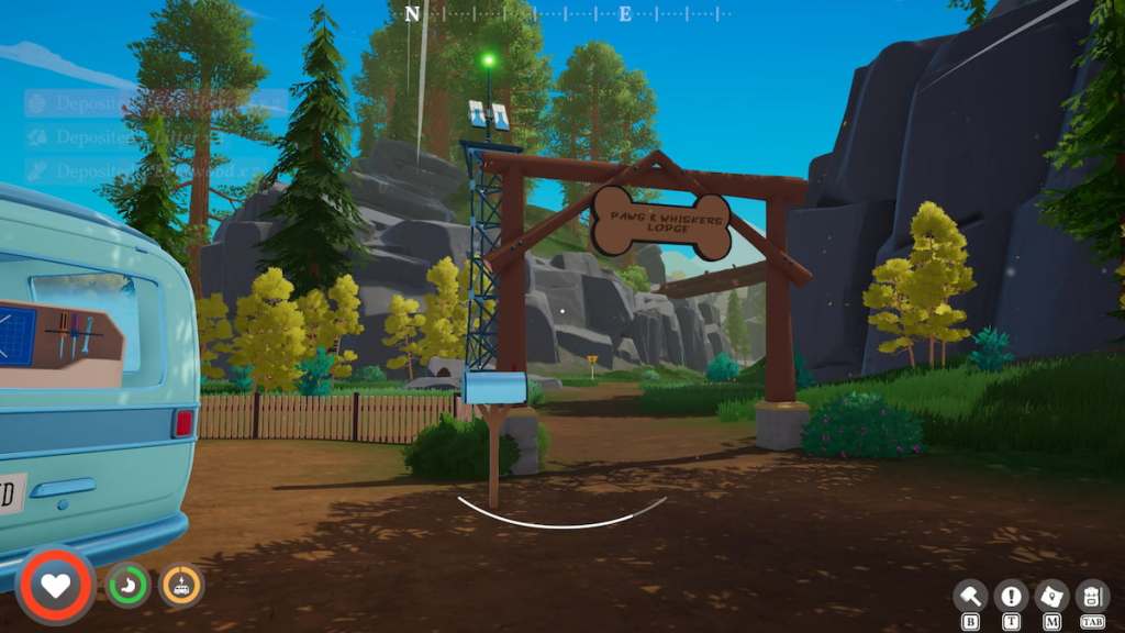 Paws & Whiskers Lodge sign in outbound