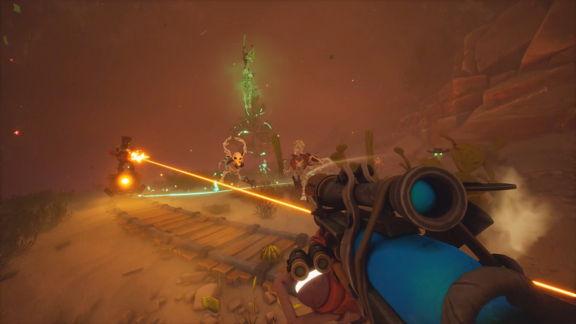 Shooting enemies in Far Far West