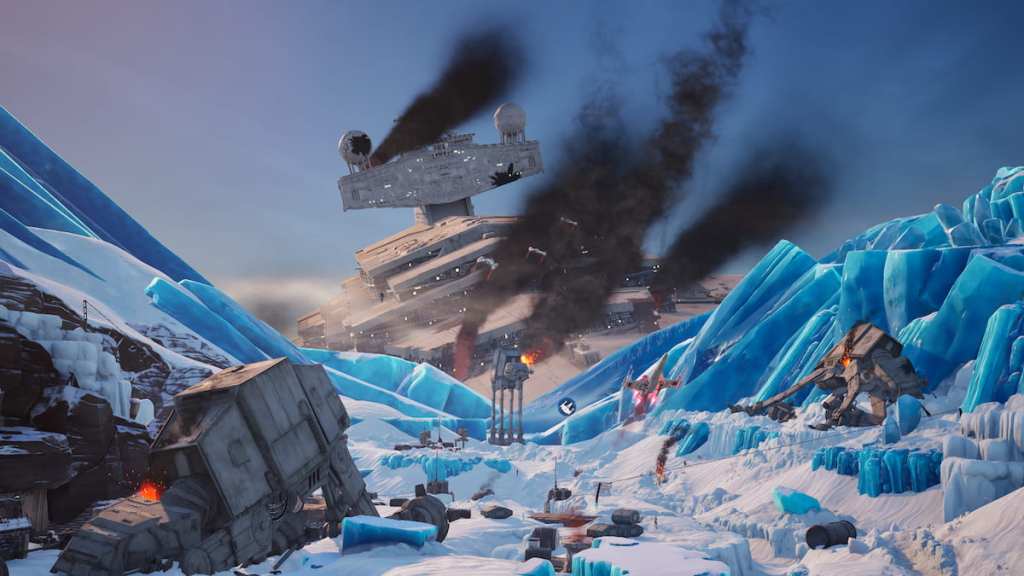 Massive crashed ship in fortnite star wars
